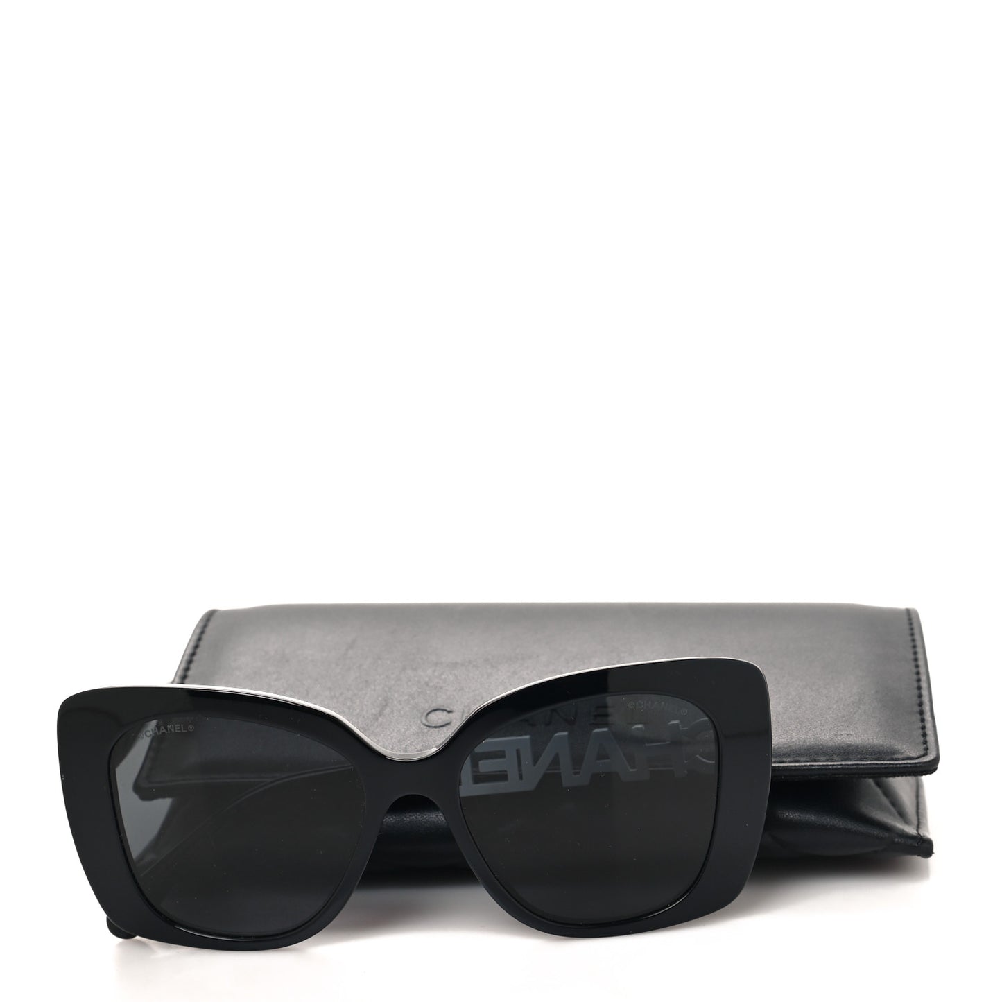 Acetate Strass Square Sunglasses 5422-B-A Black White