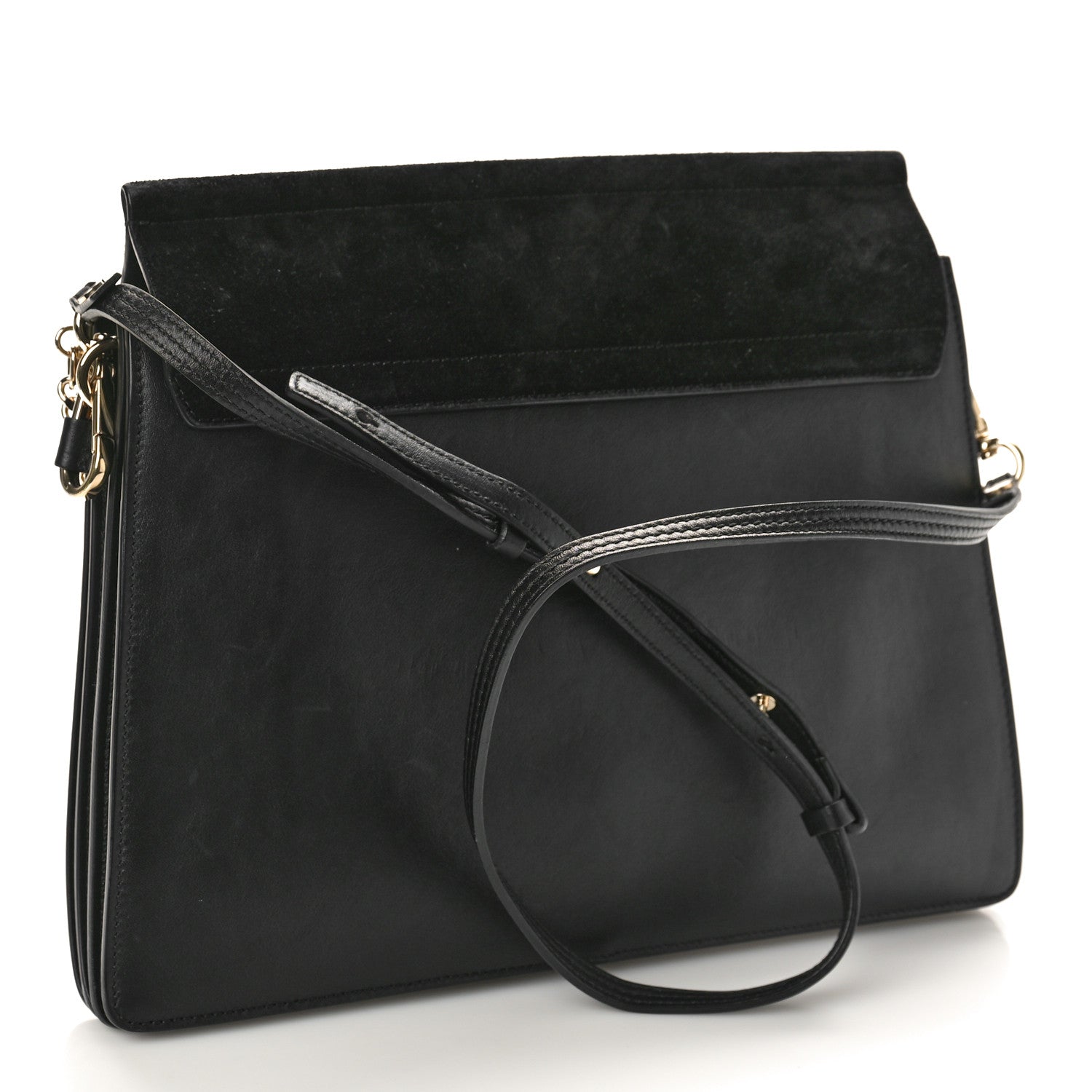 Chloe Suede Calfskin Medium Faye Shoulder Bag Black 3 of 11