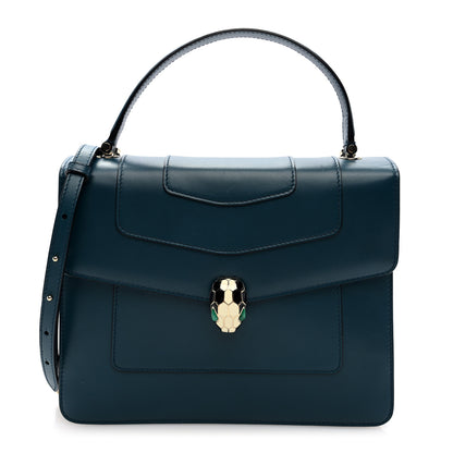 Bulgari Calfskin Large Serpenti Forever Top Handle Emerald Green 1 of 10