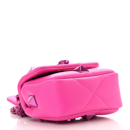 Valentino Garavani Nappa Lacquer Monochrome Mini Roman Stud Shoulder Bag Pink PP 4 of 11