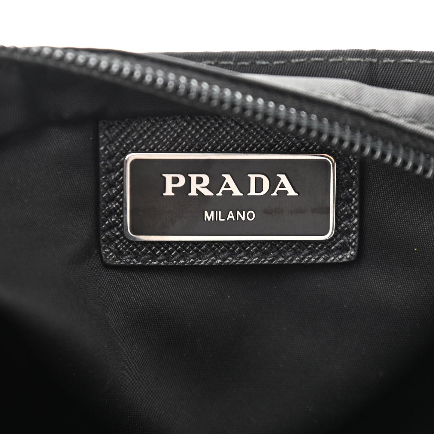 Tessuto Nylon Saffiano Flat Messenger Bag Black