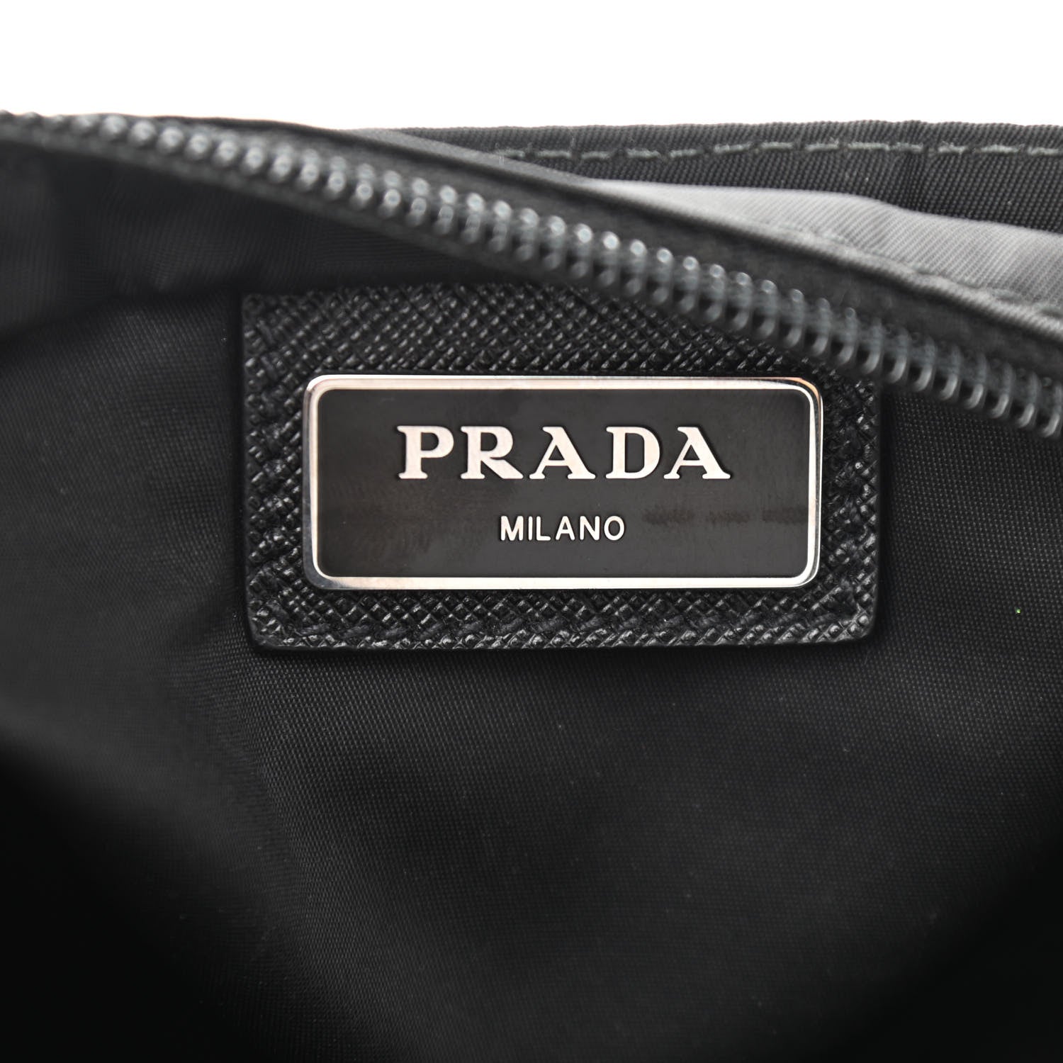 Prada Tessuto Nylon Saffiano Flat Messenger Bag Black 6 of 10