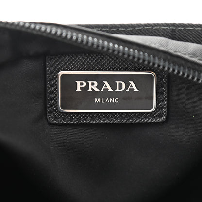 Prada Tessuto Nylon Saffiano Flat Messenger Bag Black 6 of 10