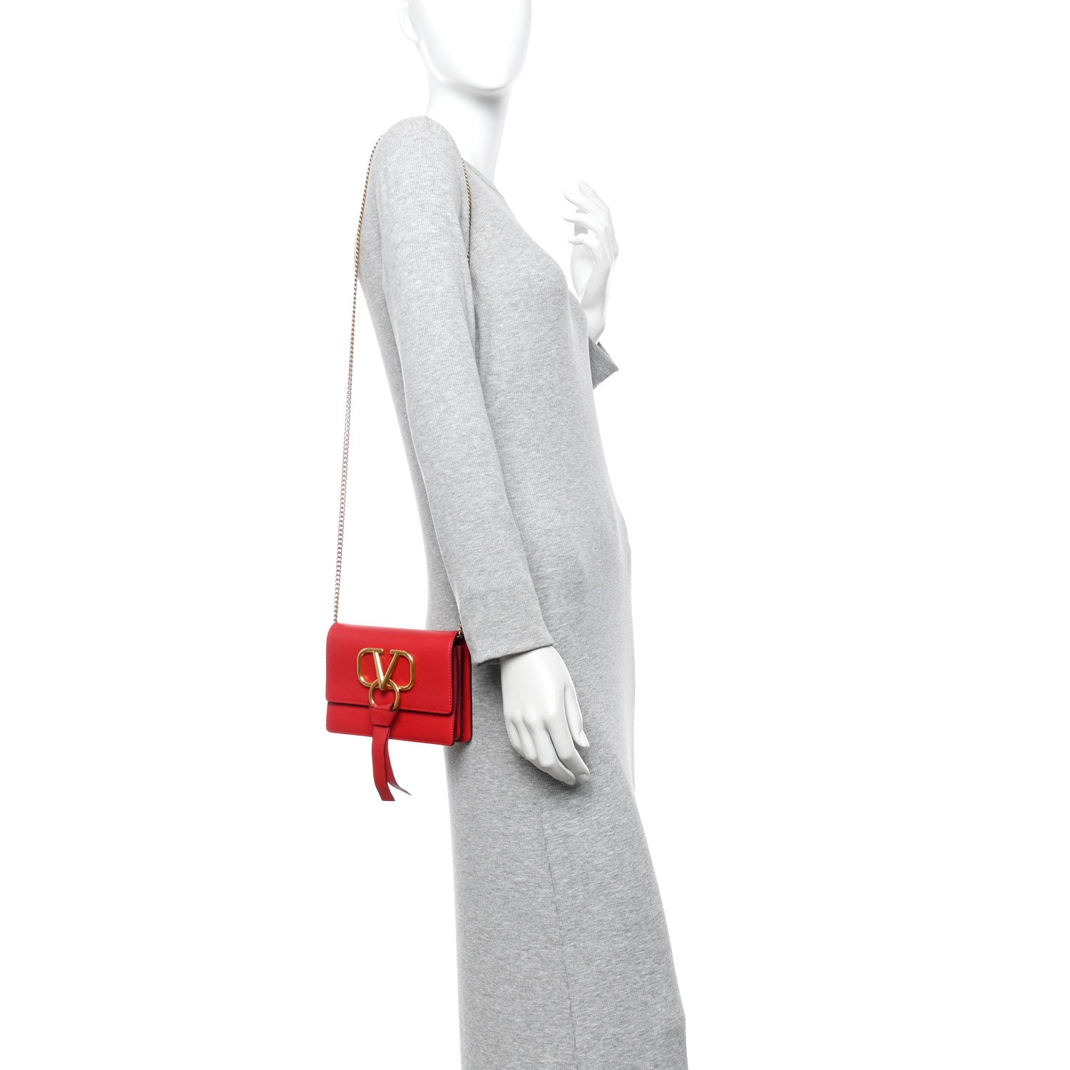 Valentino Garavani Smooth Calfskin Mini VRing Crossbody Bag Rouge Pur 2 of 9
