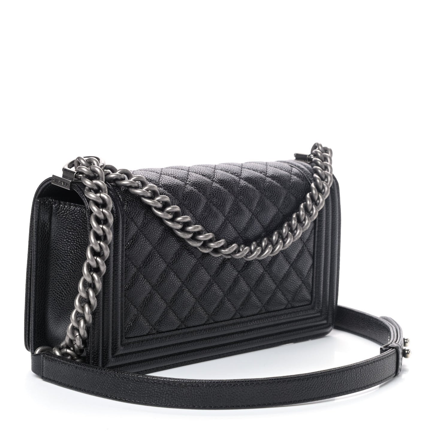 Caviar Quilted Medium Boy Flap Black