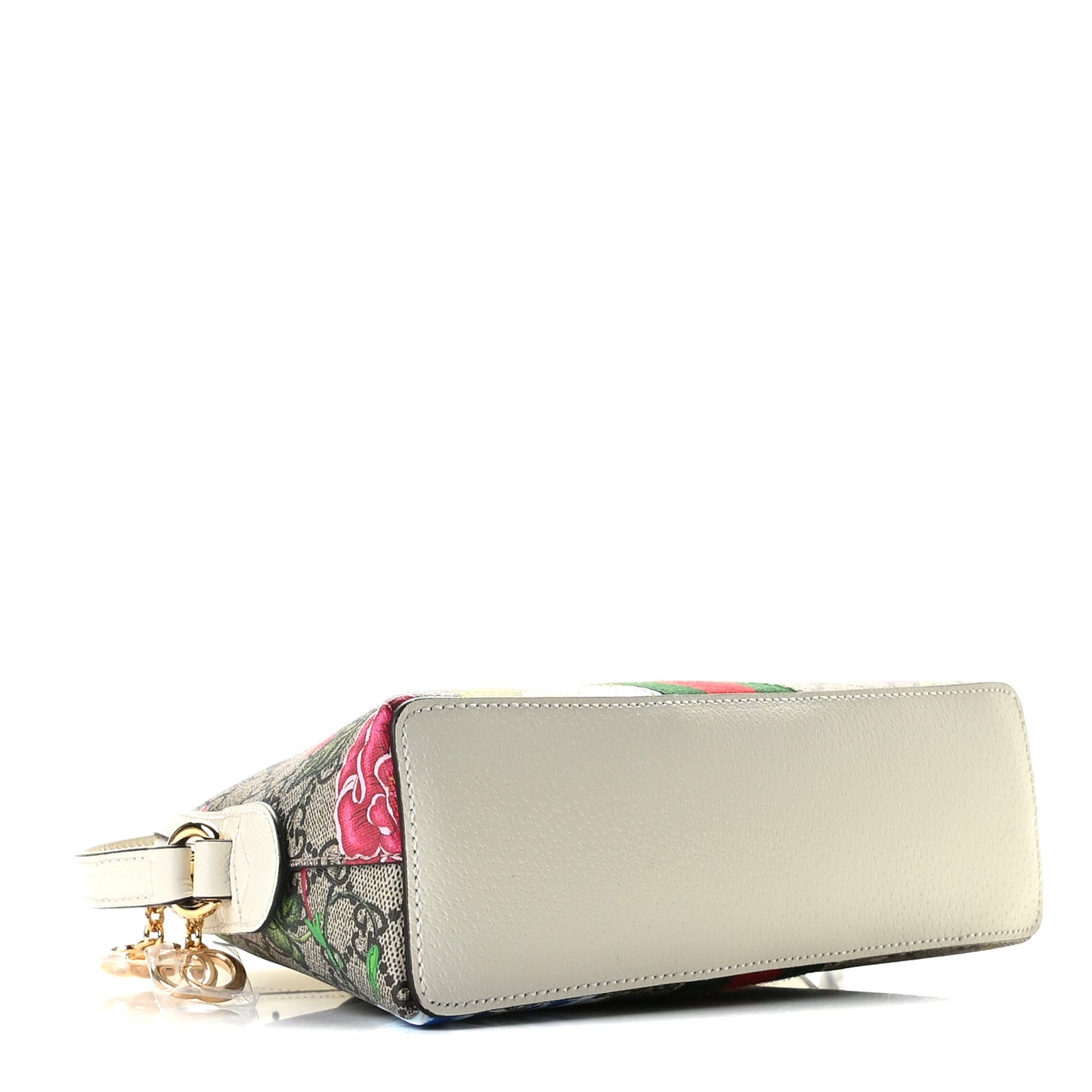 GG Supreme Monogram Flora Web GG Small Ophidia Dome Shoulder Bag White