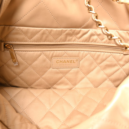 Chanel Shiny Calfskin Quilted Small Chanel 22 Beige 6 of 10