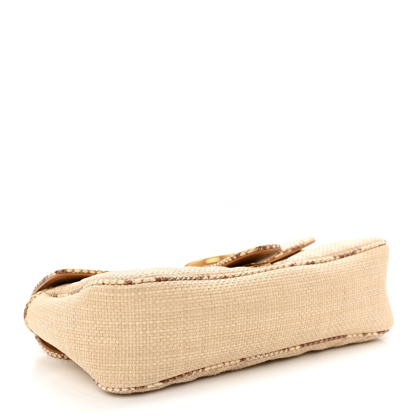 Raffia Elaphe Matelasse Small GG Marmont Shoulder Bag Natural Cream Brown