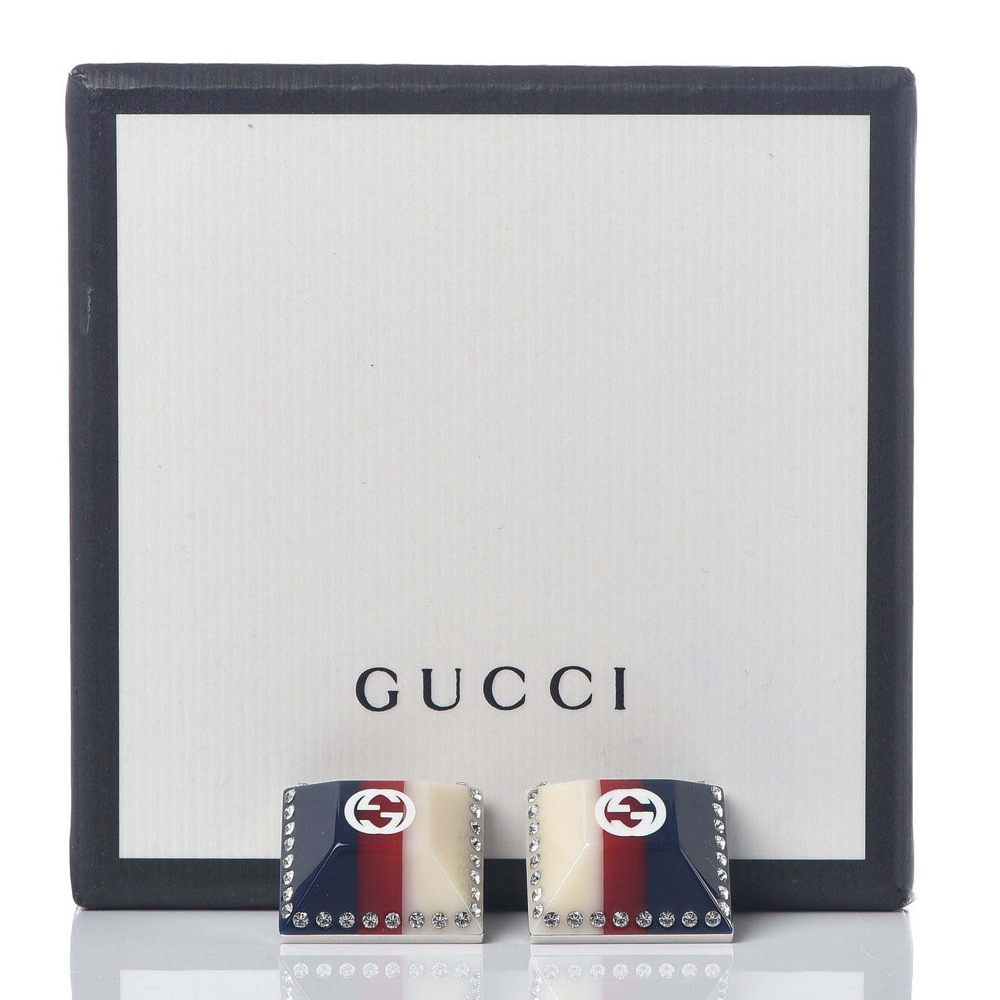Resin Strass Vintage Web Stud Earrings Blue Red