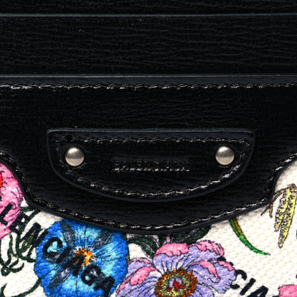 Balenciaga X GUCCI Canvas Azalea Calfskin Flora Logo Print Neo Classic Card Holder White Multicolor Black 7 of 7