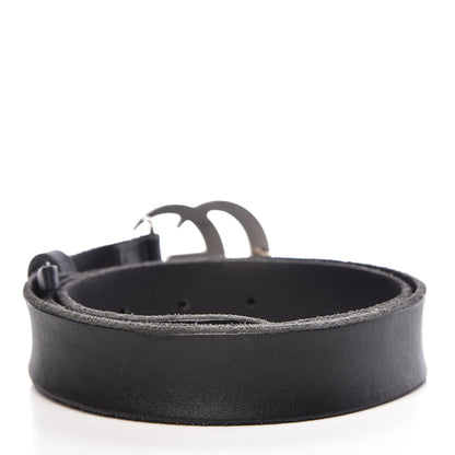 Gucci Cuoio Toscano Nickel Double G 30mm Belt 80 32 Black 3 of 8