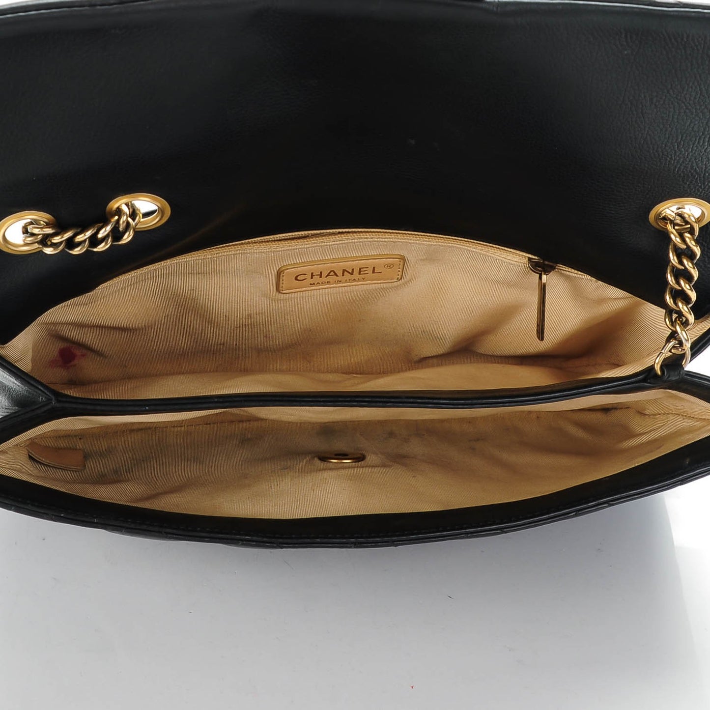 Calfskin Quilted Small CC Crown Flap Black