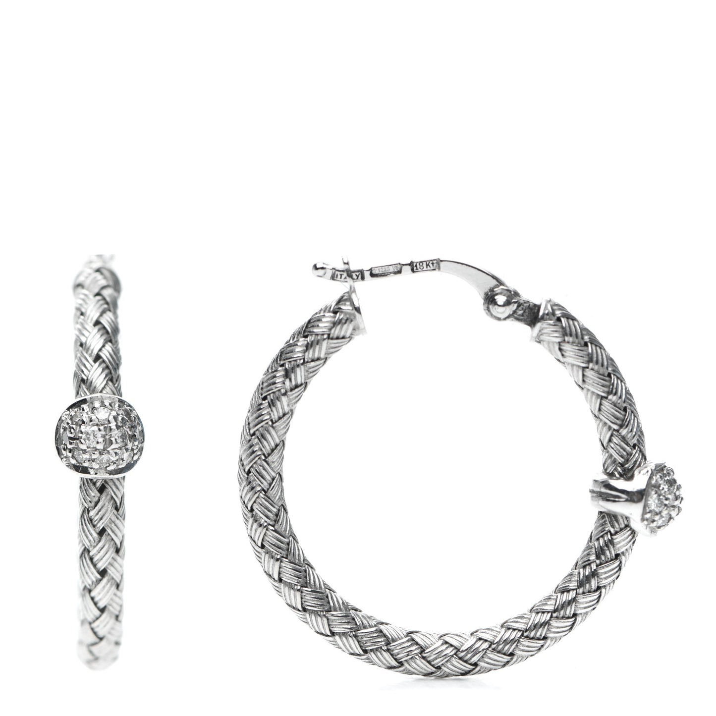 18K White Gold Diamond Primavera Hoop Earrings