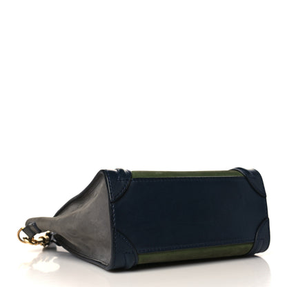 Celine Nubuck Smooth Calfskin Nano Tri-Color Luggage Green 4 of 8