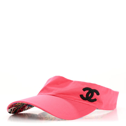 Chanel Cotton Canvas Logo CC Visor Pink Black 1 of 7
