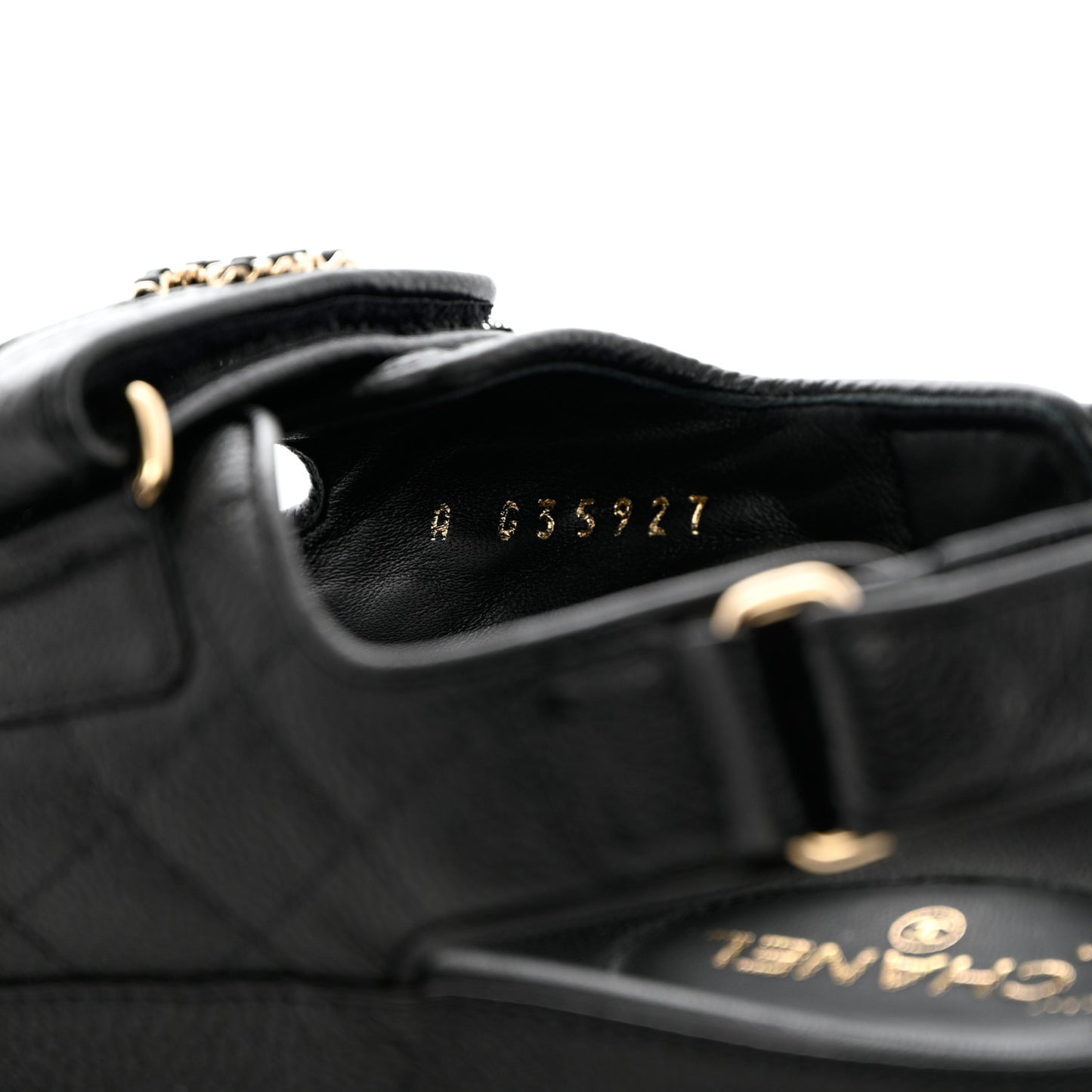 Grained Calfskin Velcro Dad Sandals 36.5 Black