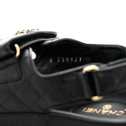 Chanel Grained Calfskin Velcro Dad Sandals 36.5 Black 6 of 10