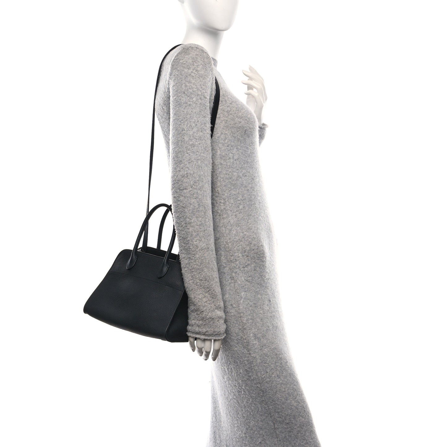 Grained Calfskin Soft Margaux 10 Bag Black