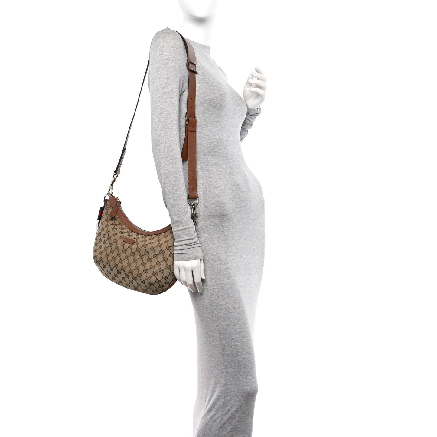 Monogram Medium Half Moon Hobo Brown