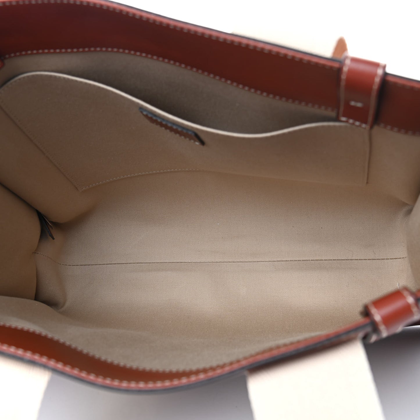 Calfskin Medium Woody Ribbon Tote Sepia Brown