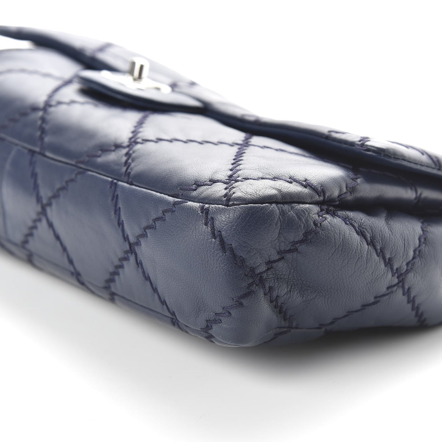 Lambskin Ultimate Stitch Flap Blue