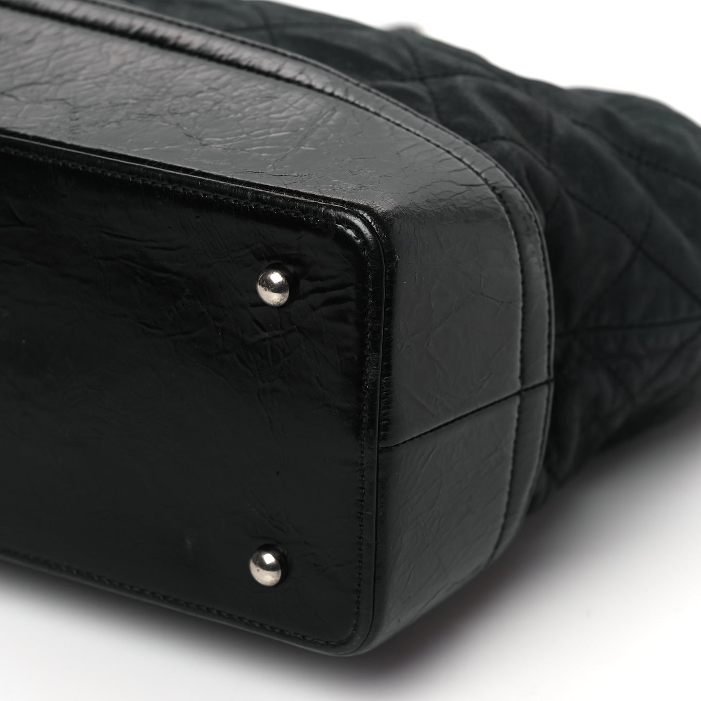 Iridescent Calfskin Quilted Large VIP Tote Black