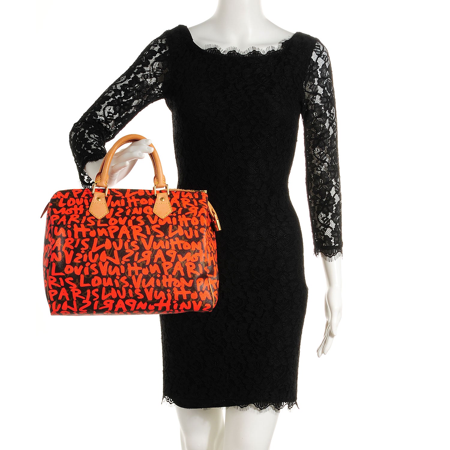 Louis Vuitton Monogram Graffiti Speedy 30 Orange 2 of 8