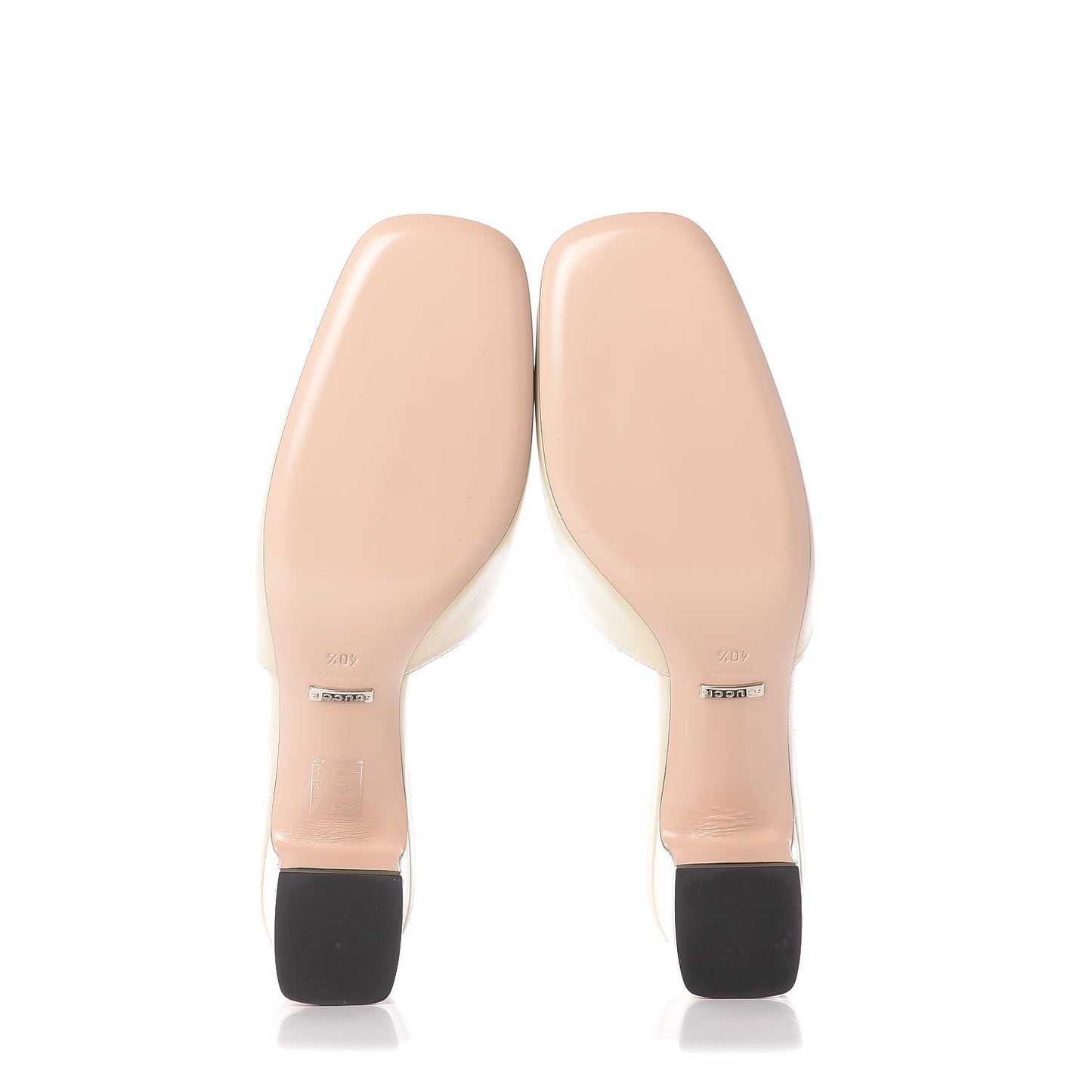 Malaga Kid Crystal Square G Madelyn Mules 40.5 Vintage White