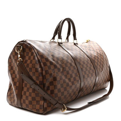 Louis Vuitton Damier Ebene Keepall Bandouliere 55 3 of 12