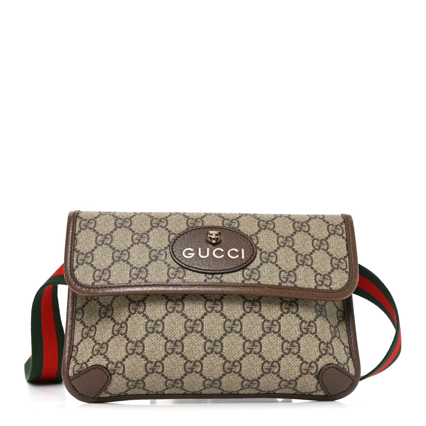 GG Supreme Monogram Neo Vintage Web Belt Bag Brown