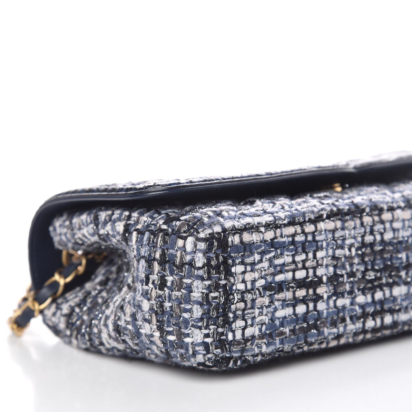 Tweed Watersnake Quilted Medium CC Filigree Flap Blue Black Ecru Silver