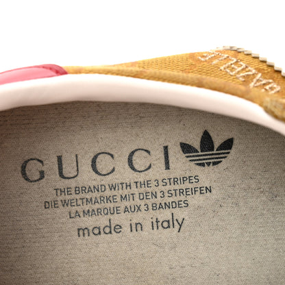 Gucci X ADIDAS Vintage GG Monogram Mens Gazelle Sneakers 9.5 Mid Natural Nut Off White 8 of 10