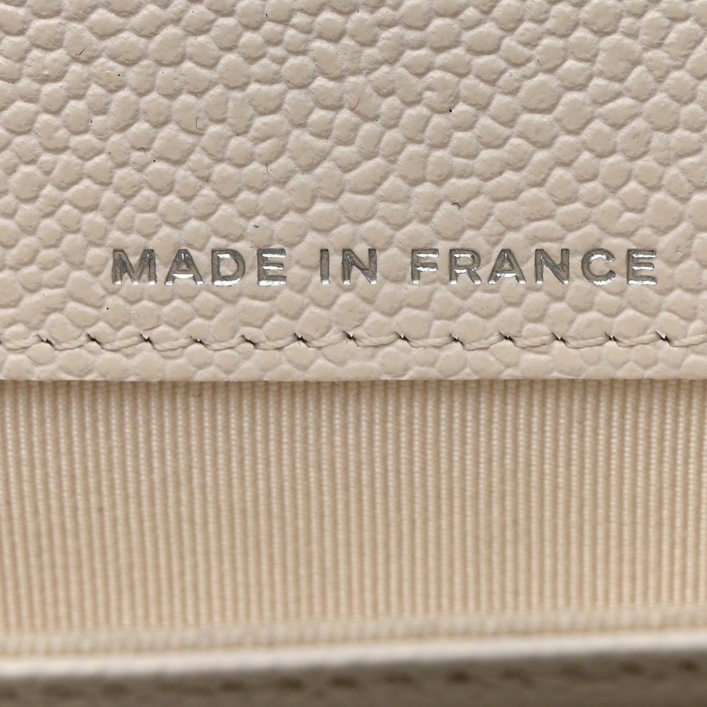 Caviar Quilted Flap Card Holder Wallet White