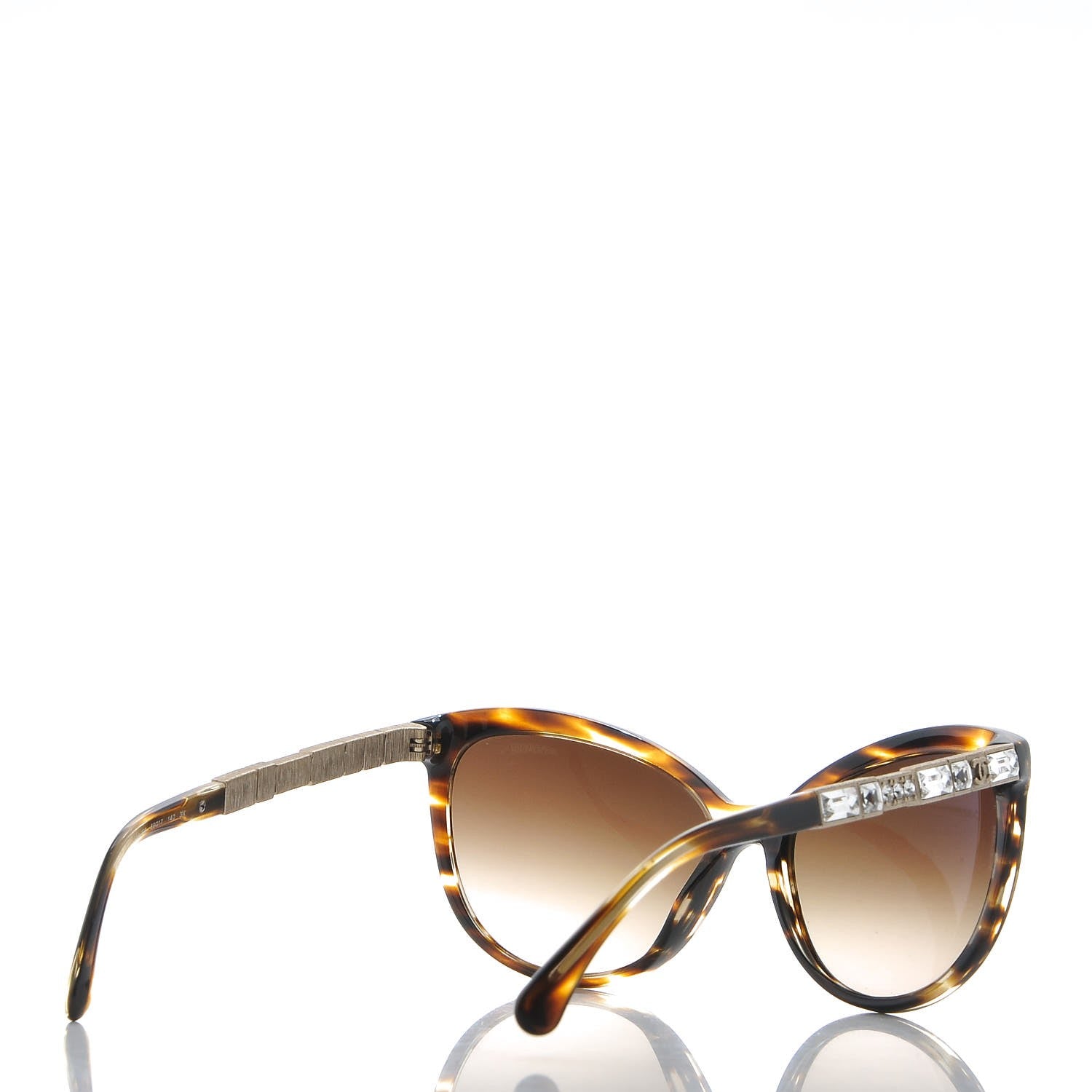 Chanel Crystal Baguette Cat Eye Bijou Sunglasses 5307-B Tortoise 4 of 7