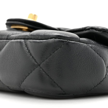 Chanel Calfskin Quilted Lady Handle Flap Card Holder With Chain Black 9 of 12