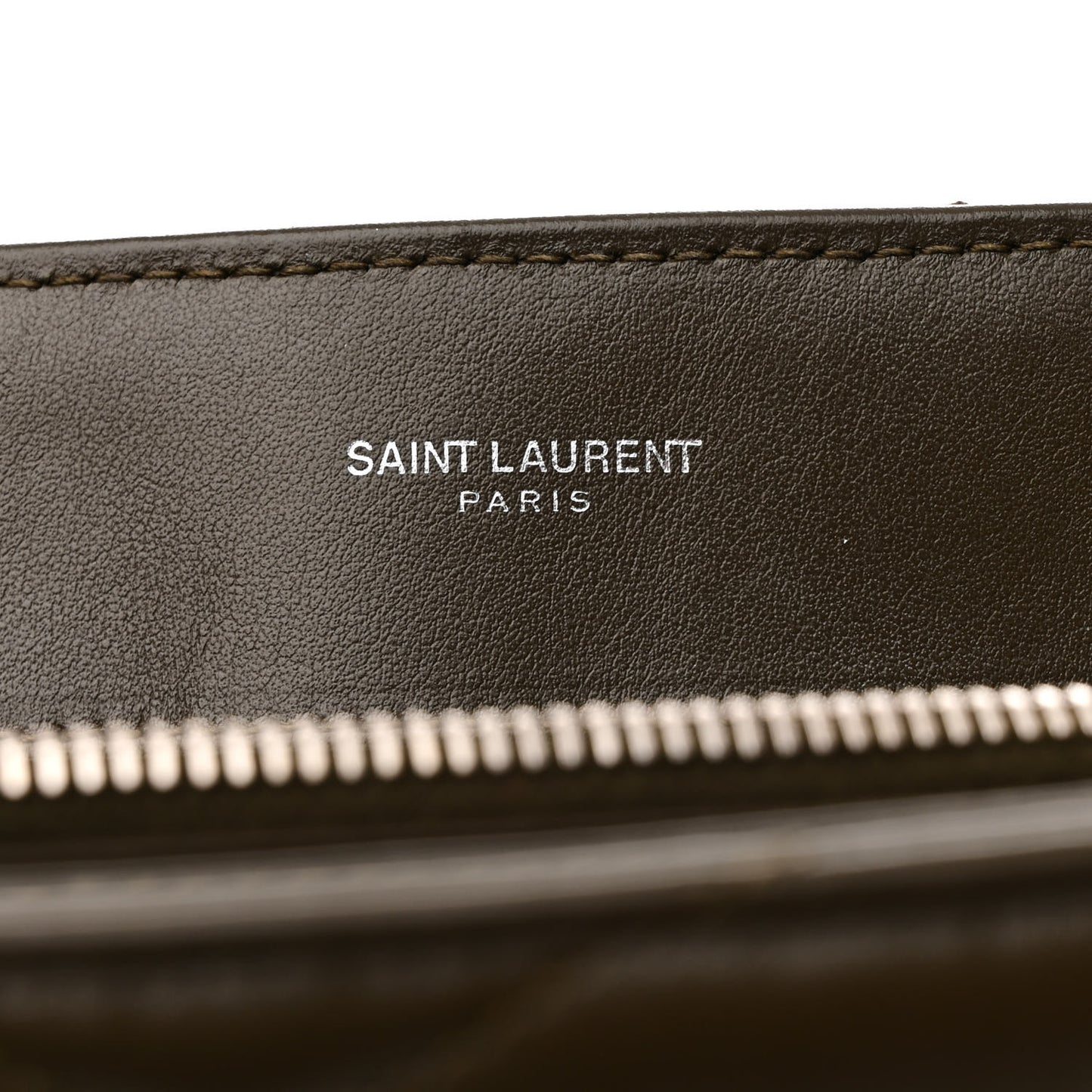 Calfskin Y Quilted Monogram Large Loulou Chain Satchel Kaki Fonce