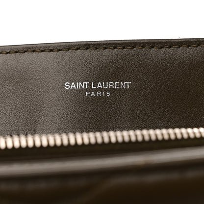 Saint Laurent Calfskin Y Quilted Monogram Large Loulou Chain Satchel Kaki Fonce 12 of 25