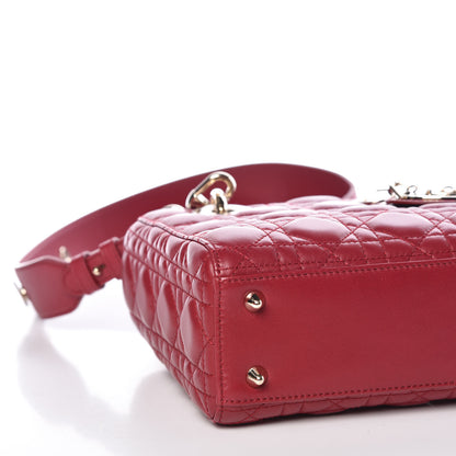 Christian Dior Lambskin Cannage Small My Lady Dior Red 9 of 12