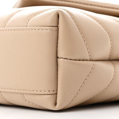 Saint Laurent Calfskin Y Quilted Monogram Toy Loulou Crossbody Bag Dark Beige 11 of 12