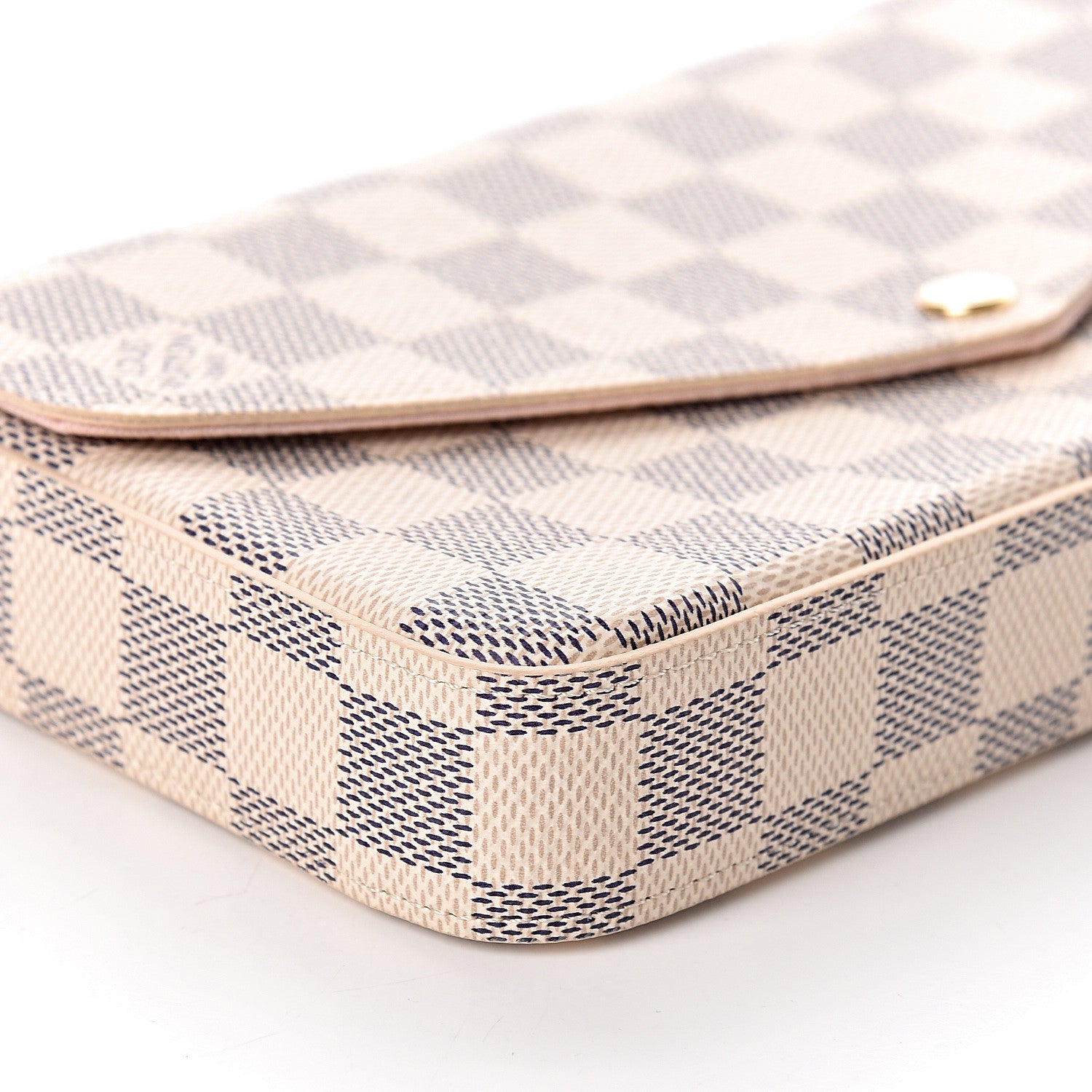 Louis Vuitton Damier Azur Pochette Felicie Chain Wallet Rose Ballerine 9 of 11