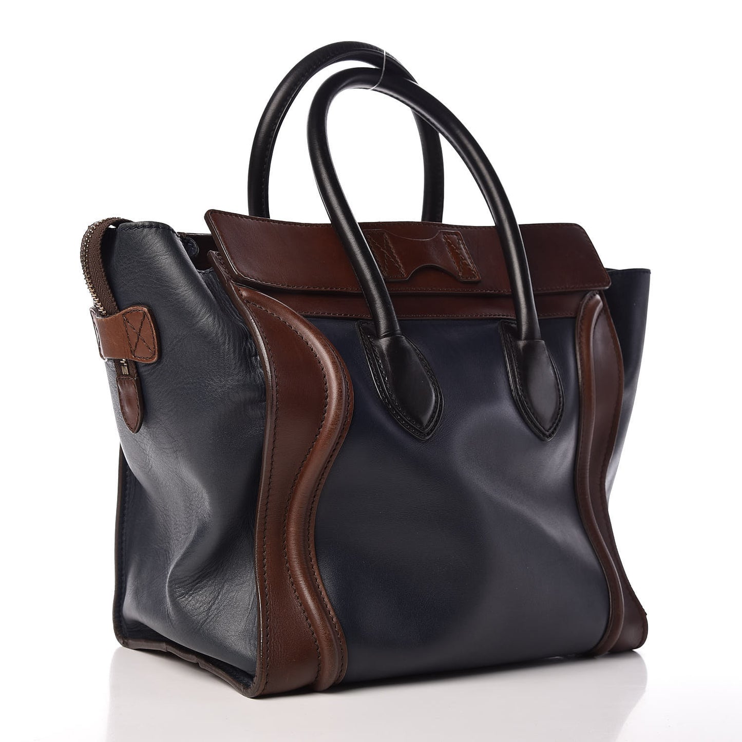 Smooth Calfskin Mini Tri-Color Luggage Navy