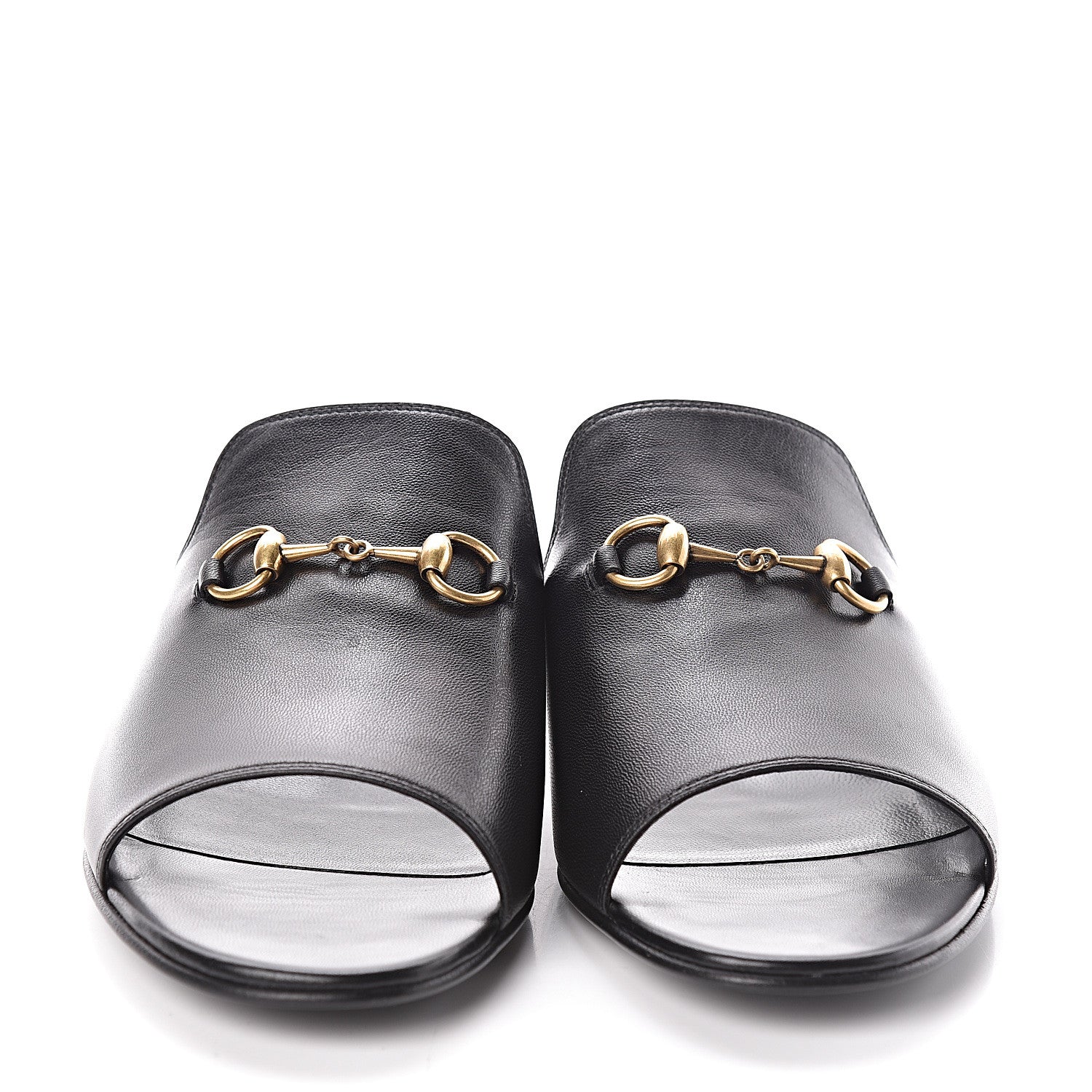 Gucci Malaga Kid Horsebit Slide Sandals 39 Black 2 of 8