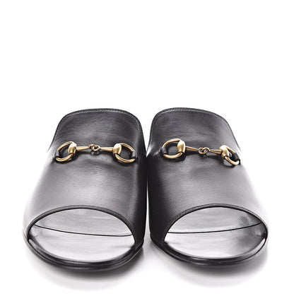 Gucci Malaga Kid Horsebit Slide Sandals 39 Black 2 of 8