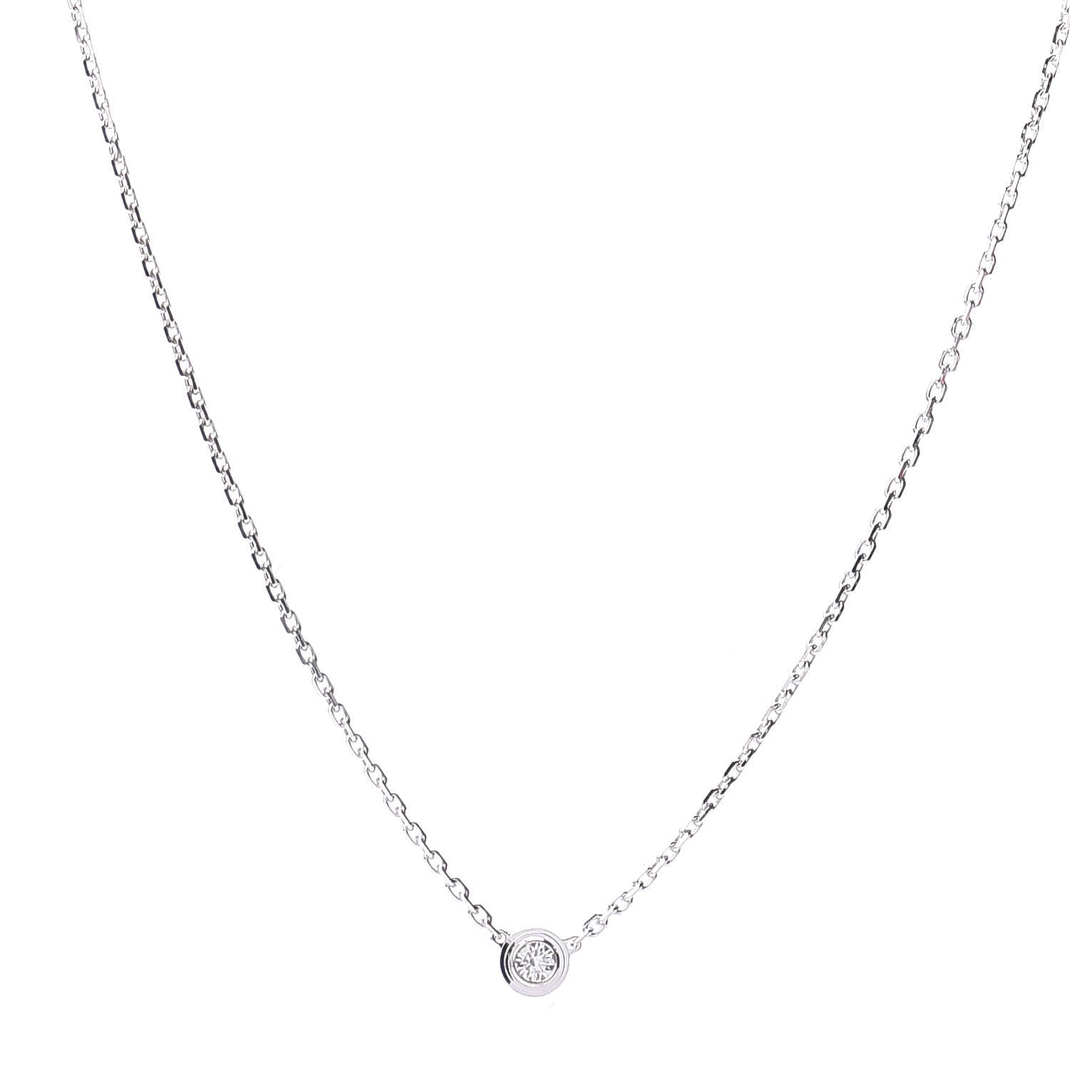 Cartier 18K White Gold Diamond XS D'Amour Pendant Necklace 1 of 5