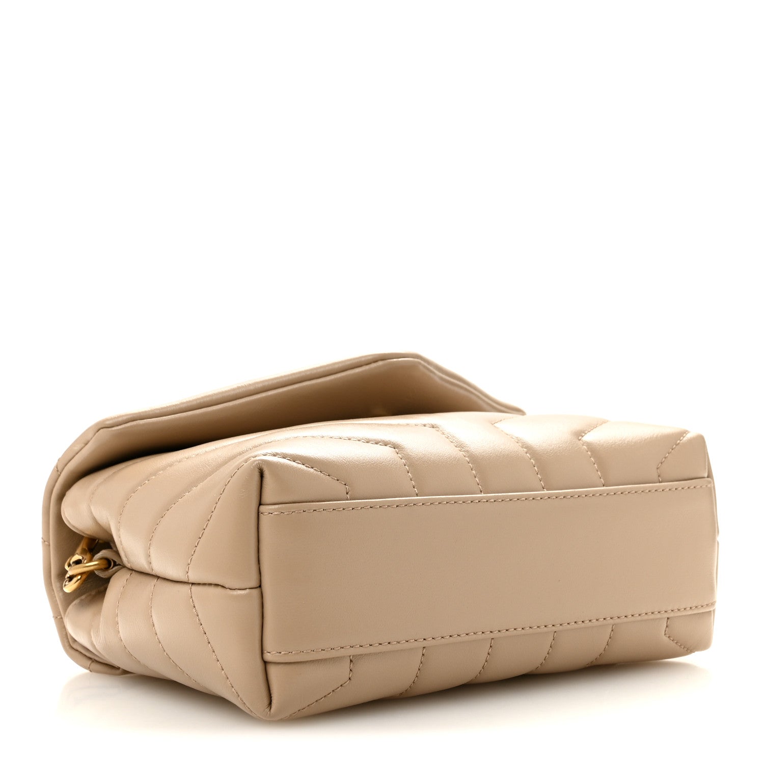 Saint Laurent Calfskin Y Quilted Monogram Toy Loulou Crossbody Bag Dark Beige 4 of 13