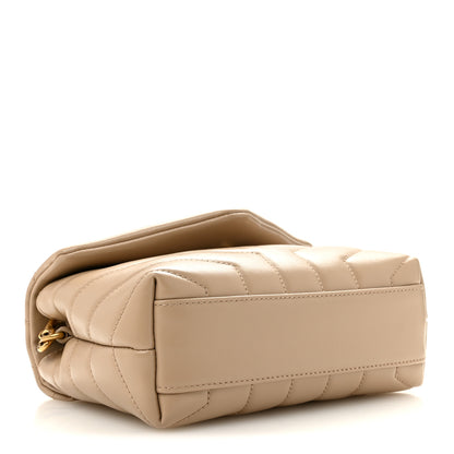 Saint Laurent Calfskin Y Quilted Monogram Toy Loulou Crossbody Bag Dark Beige 4 of 13