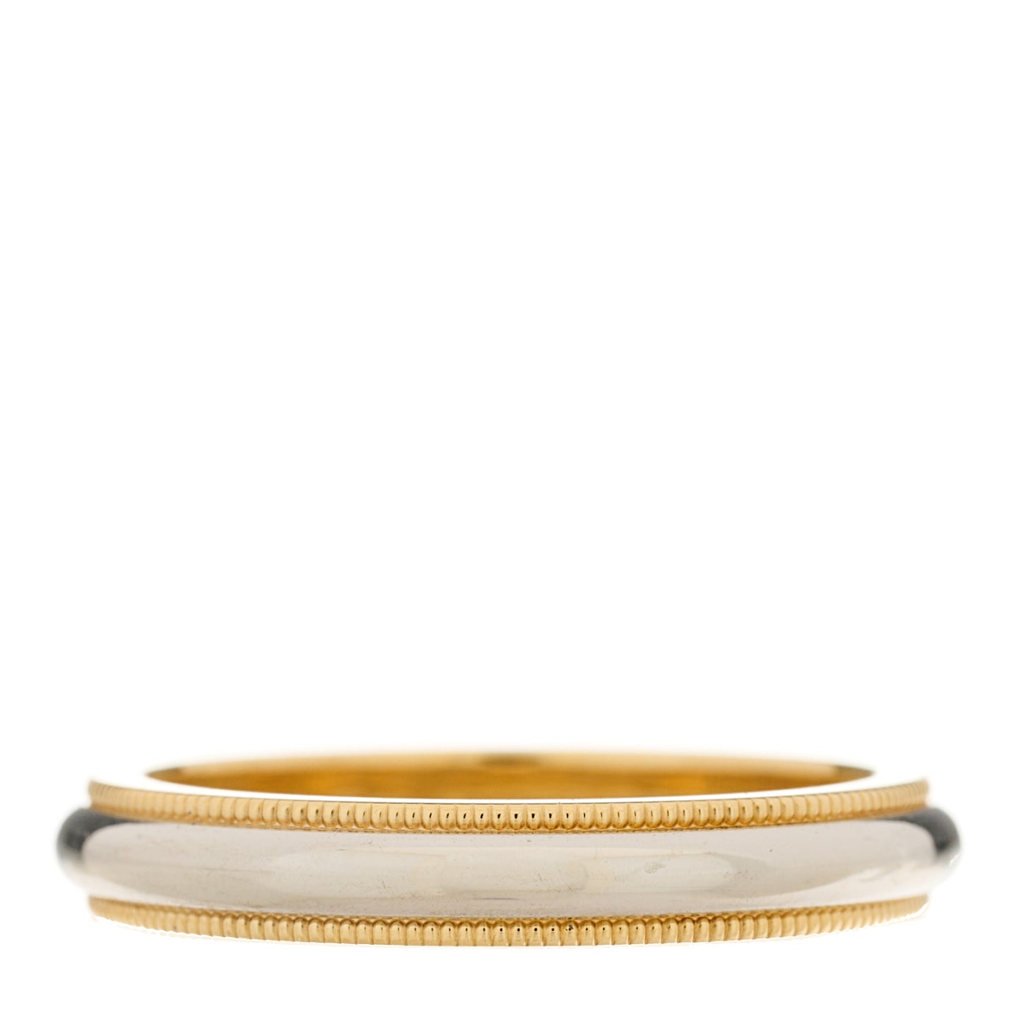Platinum 18K Yellow Gold 3.5mm Together Milgrain Wedding Band Ring 56 7.5