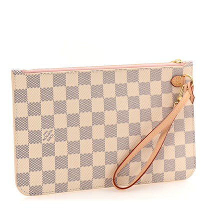 Louis Vuitton Damier Azur Neverfull MM GM Pochette Rose Ballerine 3 of 7