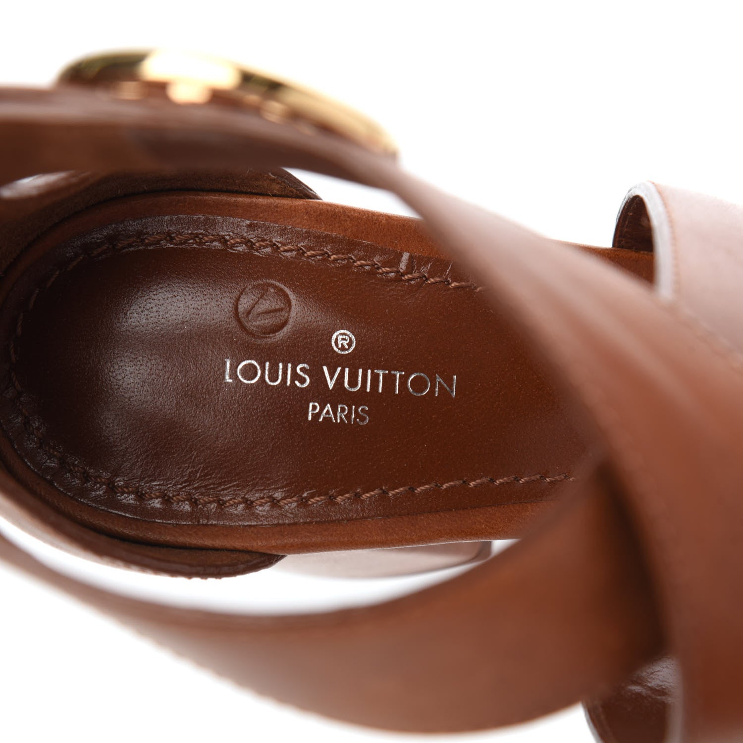 Louis Vuitton Calfskin Monogram Horizon Sandals 37 Cognac Brown 12 of 38