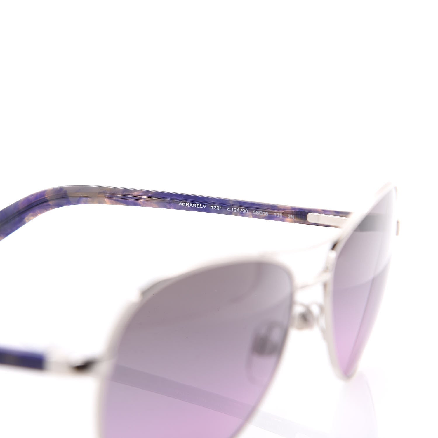 Chanel CC Aviator Sunglasses 4201 Purple 5 of 8